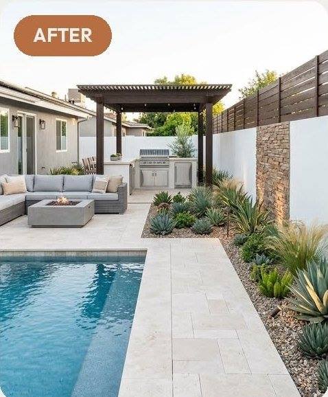 Outdoor kitchen and dining area