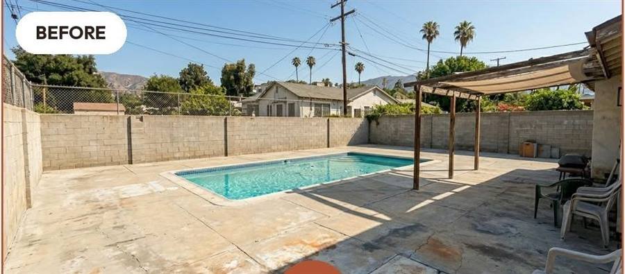 Backyard before transformation