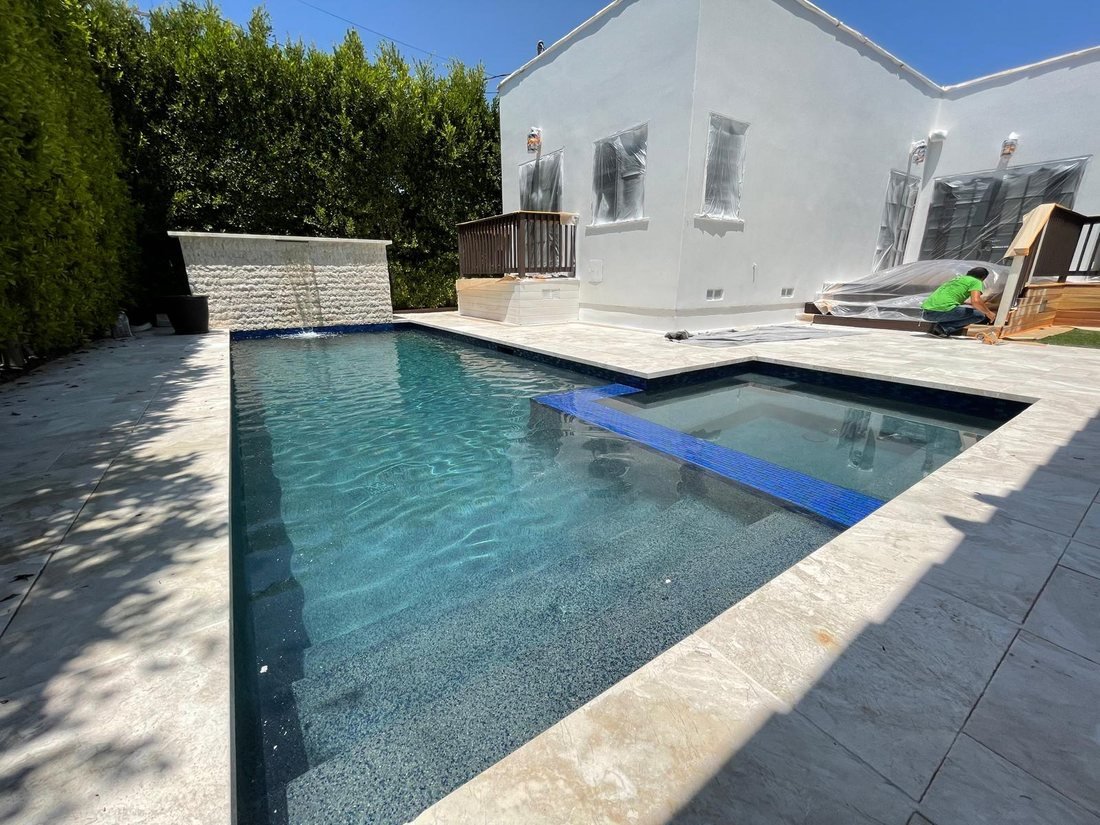 Completed backyard pool project in the San Fernando Valley — Right Image Builders